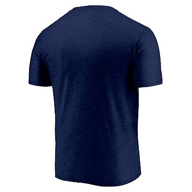 Men's Fanatics Branded Navy Atlanta Braves Win Stripe Space-Dye T-Shirt