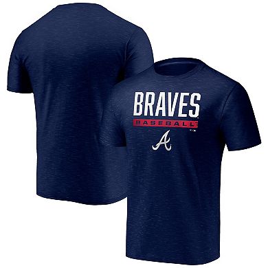 Men's Fanatics Branded Navy Atlanta Braves Win Stripe Space-Dye T-Shirt