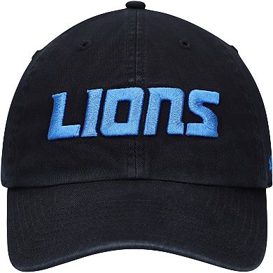 Men's '47 Black Detroit Lions Clean Up Script Adjustable Hat