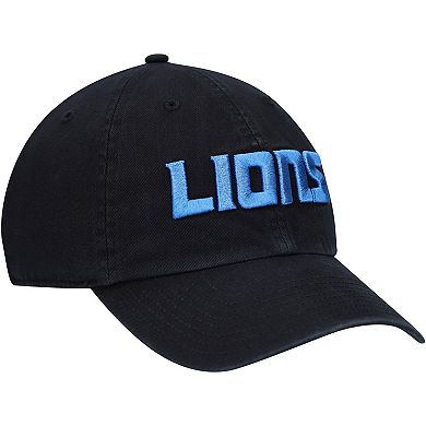 Men's '47 Black Detroit Lions Clean Up Script Adjustable Hat