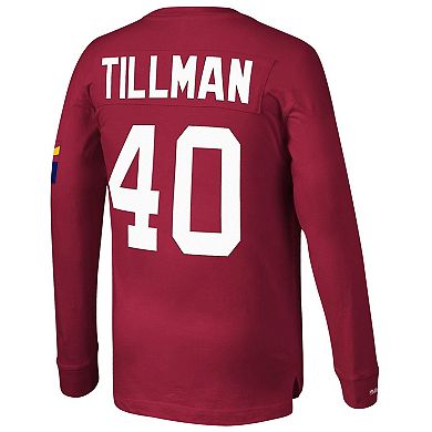 Men's Mitchell & Ness Pat Tillman Cardinal Arizona Cardinals Throwback Retired Player Name & Number Long Sleeve Top