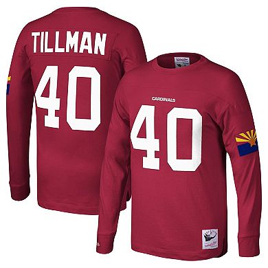 Men's Mitchell & Ness Pat Tillman Cardinal Arizona Cardinals Throwback Retired Player Name & Number Long Sleeve Top