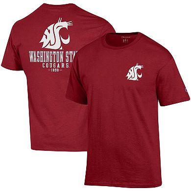Men's Champion Crimson Washington State Cougars Stack 2-Hit T-Shirt