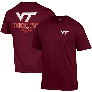 Men's Champion Maroon Virginia Tech Hokies Stack 2-Hit T-Shirt