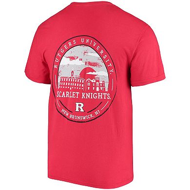 Men's Scarlet Rutgers Scarlet Knights Circle Campus Scene T-Shirt