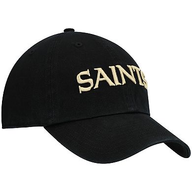 Men's '47 Black New Orleans Saints Clean Up Script Adjustable Hat