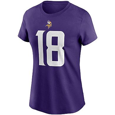 Women's Nike Justin Jefferson Purple Minnesota Vikings Name & Number T-Shirt