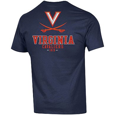 Men's Champion Navy Virginia Cavaliers Stack 2-Hit T-Shirt