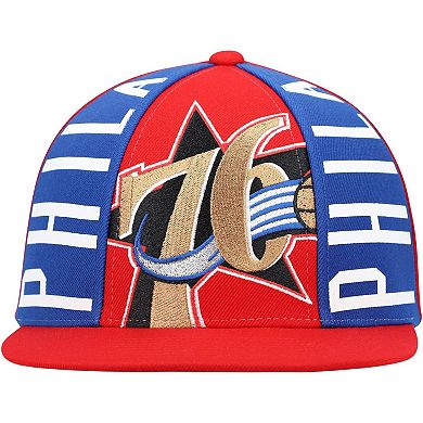 Men's Mitchell & Ness Red Philadelphia 76ers Hardwood Classics Big Face Callout Snapback Hat