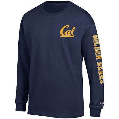 Men's Champion Navy Cal Bears Team Stack Long Sleeve T-Shirt