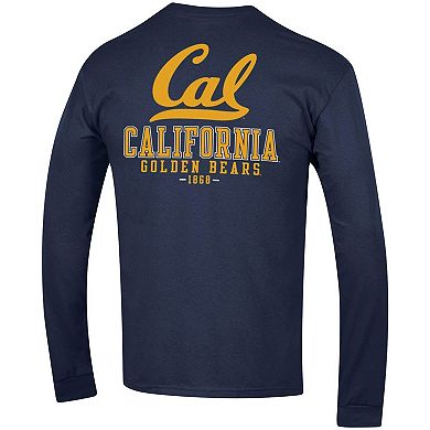 Men's Champion Navy Cal Bears Team Stack Long Sleeve T-Shirt