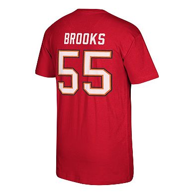 Men's Mitchell & Ness Derrick Brooks Red Tampa Bay Buccaneers Retired Player Logo Name & Number T-Shirt