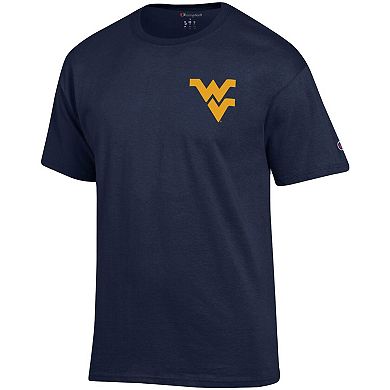 Men's Champion Navy West Virginia Mountaineers Stack 2-Hit T-Shirt