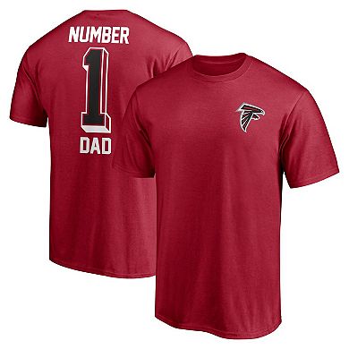 Men's Fanatics Branded Red Atlanta Falcons #1 Dad T-Shirt