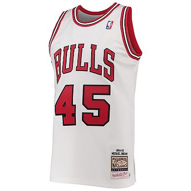 Men's Mitchell & Ness Michael Jordan White Chicago Bulls 1994-95 Hardwood Classics Authentic Player Jersey