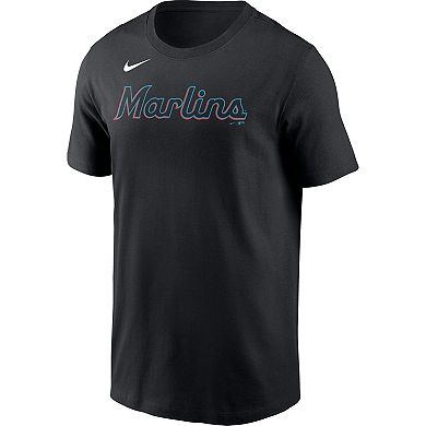 Men's Nike Jazz Chisholm Jr. Black Miami Marlins Name & Number T-Shirt