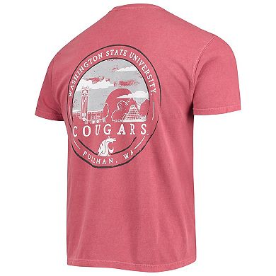 Men's Crimson Washington State Cougars Circle Campus Scene T-Shirt