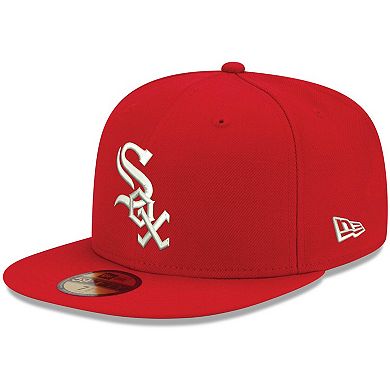 Men's New Era Red Chicago White Sox Logo White 59FIFTY Fitted Hat
