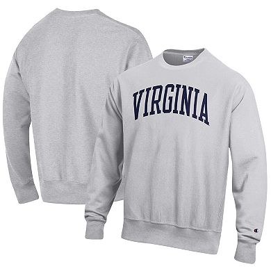 Men's Champion Heathered Gray Virginia Cavaliers Arch Reverse Weave Pullover Sweatshirt