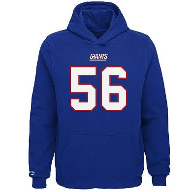 Youth Mitchell & Ness Lawrence Taylor Royal New York Giants Retired Player Name & Number Fleece Pullover Hoodie