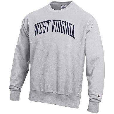 Men's Champion Heathered Gray West Virginia Mountaineers Arch Reverse Weave Pullover Sweatshirt