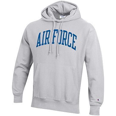 Men's Champion Heathered Gray Air Force Falcons Team Arch Reverse Weave Pullover Hoodie