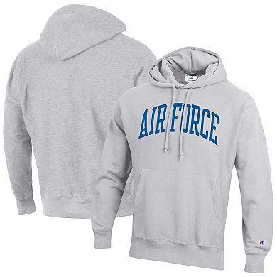 Men's Champion Heathered Gray Air Force Falcons Team Arch Reverse Weave Pullover Hoodie