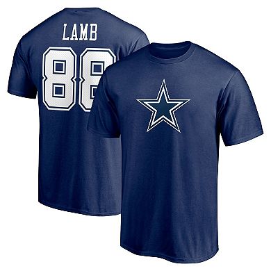 Men's Fanatics Branded CeeDee Lamb Navy Dallas Cowboys Player Icon Name & Number T-Shirt