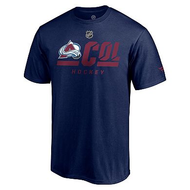 Men's Fanatics Branded Navy Colorado Avalanche Authentic Pro Core Secondary Logo T-Shirt