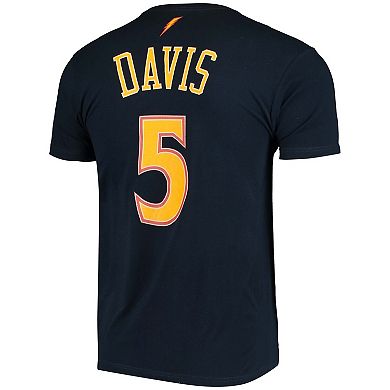 Men's Mitchell & Ness Baron Davis Navy Golden State Warriors Hardwood Classics Stitch Name & Number T-Shirt