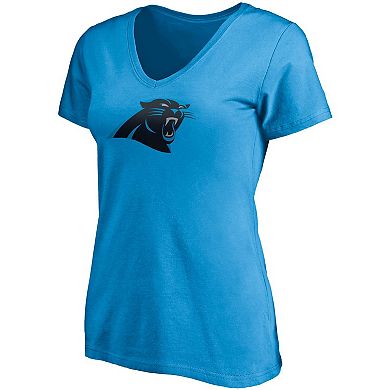 Women's Fanatics Branded Christian McCaffrey Blue Carolina Panthers Player Icon Name & Number V-Neck T-Shirt