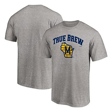 Men's Fanatics Branded Heathered Gray Milwaukee Brewers Hometown Heater T-Shirt