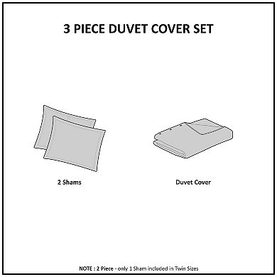 Madison Park Maia 3-Piece Cotton Duvet Cover Set with Shams