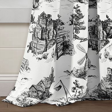 Lush Decor French Country Toile Room Darkening Window Curtain Set