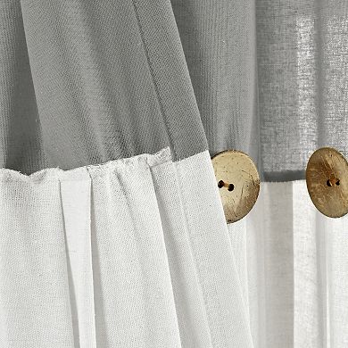 Lush Decor Linen Button Window Curtain