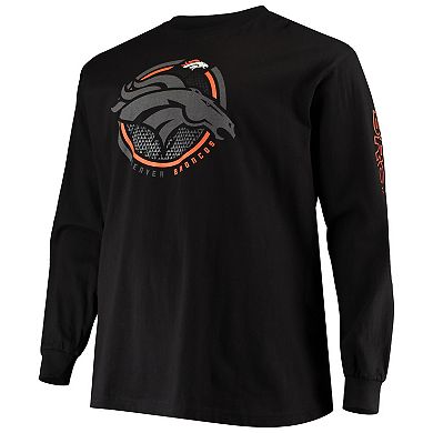Men's Fanatics Branded Black Denver Broncos Big & Tall Color Pop Long Sleeve T-Shirt