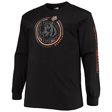Men's Fanatics Branded Black Cincinnati Bengals Big & Tall Color Pop Long Sleeve T-Shirt