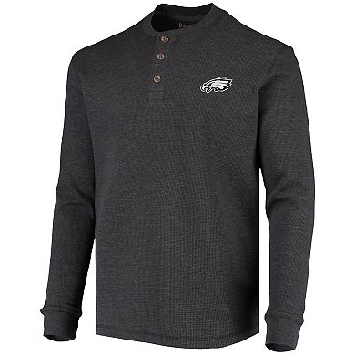 Men's Heathered Gray Philadelphia Eagles Maverick Thermal Henley Long Sleeve T-Shirt