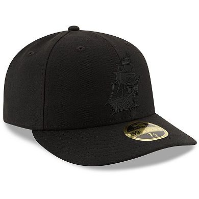 Men's New Era Black Tampa Bay Buccaneers Alternate Logo Black on Black Low Profile 59FIFTY II Fitted Hat