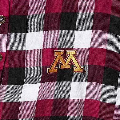 Women's Concepts Sport Maroon/Black Minnesota Golden Gophers Plaid Button-Up Hoodie