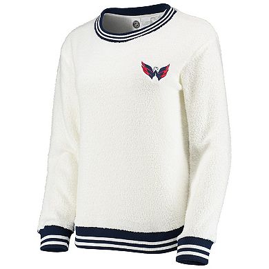Women's Concepts Sport Cream/Navy Washington Capitals Granite Sherpa Pullover Sweatshirt