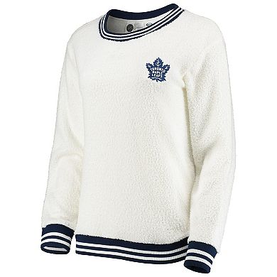 Women's Concepts Sport Cream/Navy Toronto Maple Leafs Granite Sherpa Pullover Sweatshirt