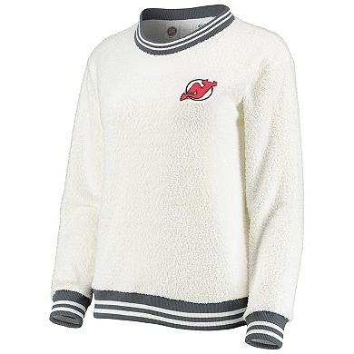 Women's Concepts Sport Cream/Charcoal New Jersey Devils Granite Sherpa Pullover Sweatshirt