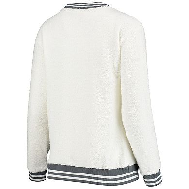 Women's Concepts Sport Cream/Charcoal New Jersey Devils Granite Sherpa Pullover Sweatshirt