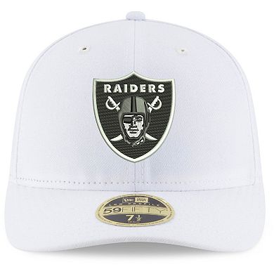 Men's New Era White Las Vegas Raiders Team Logo Omaha Low Profile 59FIFTY Fitted Hat
