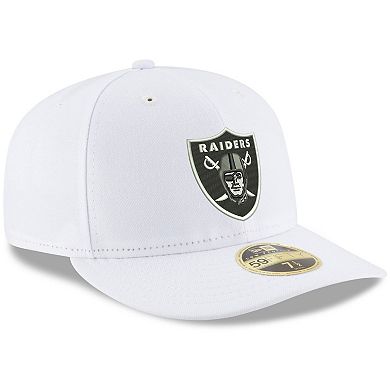 Men's New Era White Las Vegas Raiders Team Logo Omaha Low Profile 59FIFTY Fitted Hat