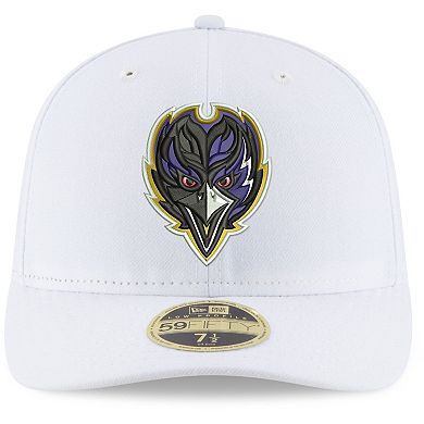 Men's New Era White Baltimore Ravens Alternate Omaha Low Profile 59FIFTY Fitted Hat