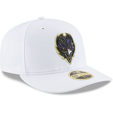 Men's New Era White Baltimore Ravens Alternate Omaha Low Profile 59FIFTY Fitted Hat