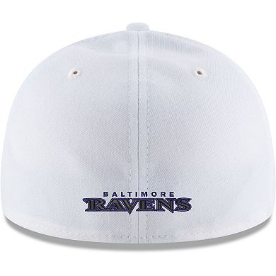 Men's New Era White Baltimore Ravens Alternate Omaha Low Profile 59FIFTY Fitted Hat