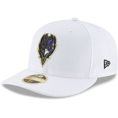 Men's New Era White Baltimore Ravens Alternate Omaha Low Profile 59FIFTY Fitted Hat